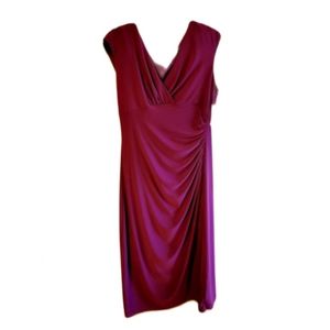 American Living V Neck Cap Sleeve Sleeveless side rouched Purple Dress s…